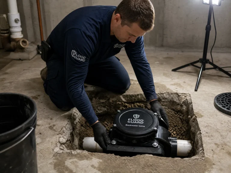 Backwater valve installation
